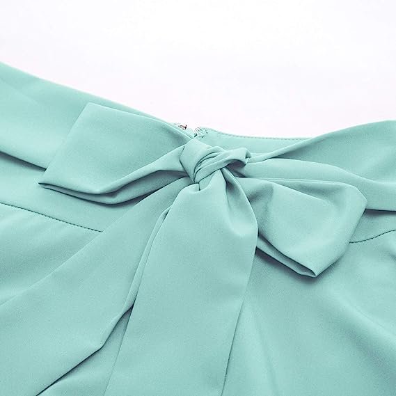 Women's High Waist A-Line Pockets Skirt Skater Flared Midi Skirt